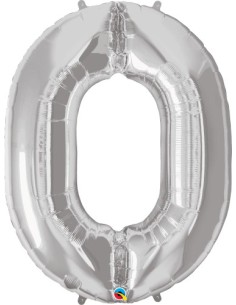 Balão FOIL N° 0 SILVER 86cm