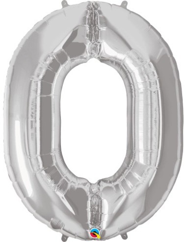 Balão FOIL N° 0 SILVER 86cm