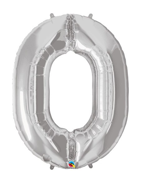 Balão FOIL N° 0 SILVER 86cm