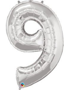 Balão FOIL N° 9 SILVER 86cm