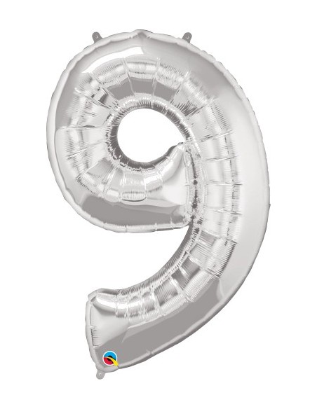 Balão FOIL N° 9 SILVER 86cm