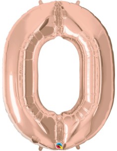 Balão FOIL N° 0 ROSE GOLD 86cm