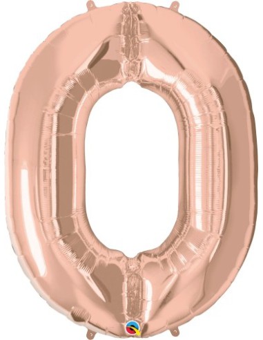 Balão FOIL N° 0 ROSE GOLD 86cm
