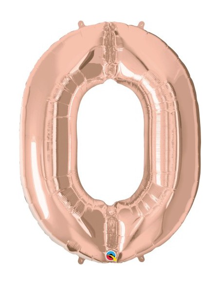 Balão FOIL N° 0 ROSE GOLD 86cm