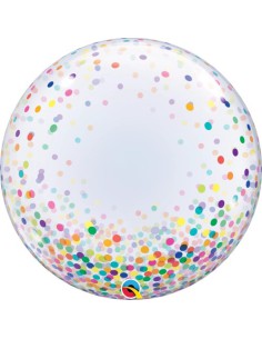 Balão BUBBLE Confetes Coloridos 61cm