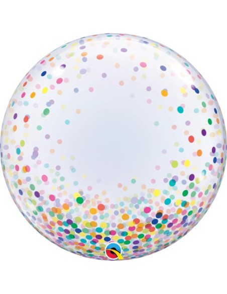 Balão BUBBLE Confetes Coloridos 61cm