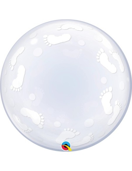 Balão BUBBLE Pegadas de bebé 61cm