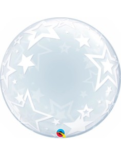 Balão BUBBLE Estrelas Elegantes 61cm