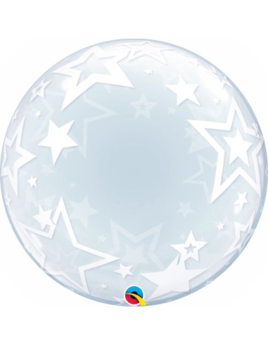 Balão BUBBLE Estrelas Elegantes 61cm