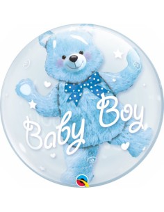Balão BUBBLE Baby Boy com Urso Foil 61cm