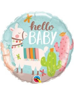 Balão FOIL Hello Baby  Lama 46cm