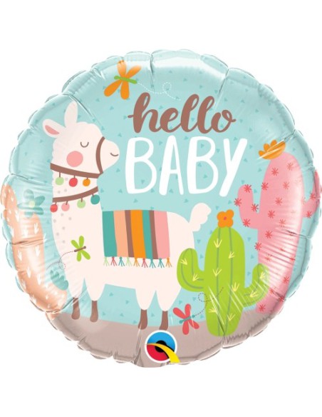 Balão FOIL Hello Baby  Lama 46cm