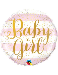 Balão FOIL Baby Girl Riscas 46cm