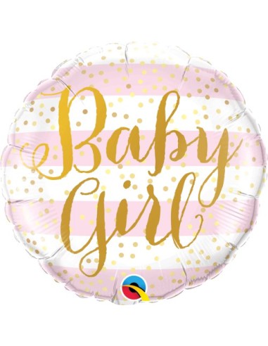 Balão FOIL Baby Girl Riscas 46cm