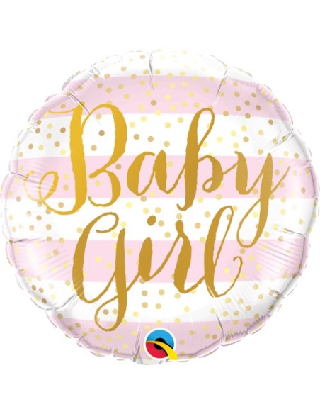 Balão FOIL Baby Girl Riscas 46cm