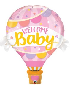 Balão FOIL Welcome Baby Balão Rosa 107cm