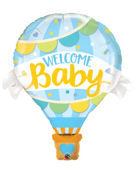 Balão FOIL Welcome Baby Balão Azul 107cm
