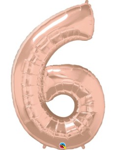 Balão FOIL N° 6 ROSE GOLD 86cm