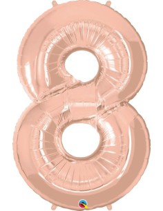Balão FOIL N° 8 ROSE GOLD 86cm
