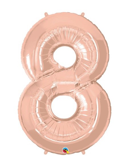 Balão FOIL N° 8 ROSE GOLD 86cm