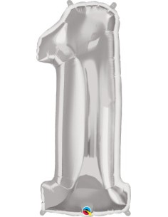 Balão FOIL N° 1 SILVER 86cm