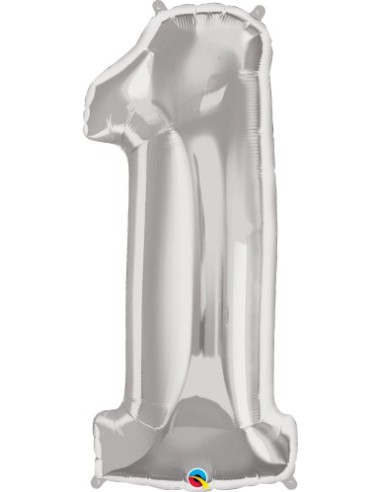 Balão FOIL N° 1 SILVER 86cm