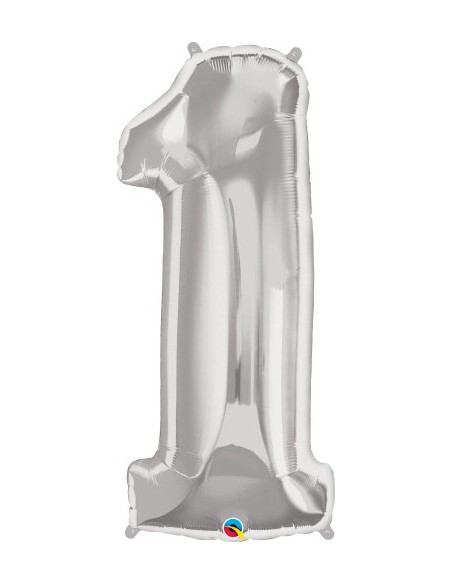 Balão FOIL N° 1 SILVER 86cm