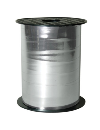 BALLOON RIBBON WIDE METALLIC SILVER 15 MM X 100 M