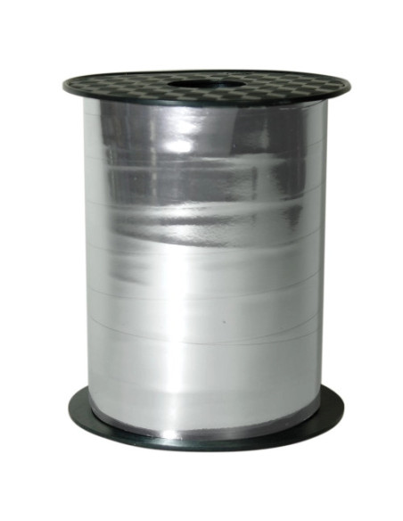 BALLOON RIBBON WIDE METALLIC SILVER 15 MM X 100 M