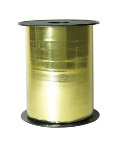 BALLOON RIBBON WIDE METALLIC GOLD 15 MM X 100 M