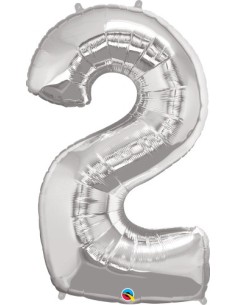 Balão FOIL N° 2 SILVER 86cm