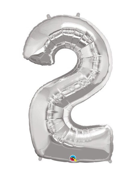 Balão FOIL N° 2 SILVER 86cm