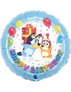 Balão FOIL Bingo e Bluey Happy Birthday 46cm
