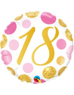 Balão FOIL N° 18 REDONDO ROSA 46cm