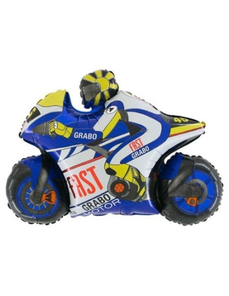 Balão FOIL MOTA / MOTO Azul 74cm