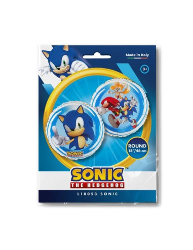 Balão FOIL  Redondo Sonic 46cm