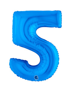 Balão FOIL N°5 Azul 102cm