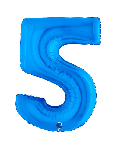 Balão FOIL N°5 Azul 102cm