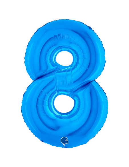 Balão FOIL N°8 Azul 102cm