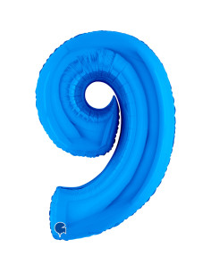 Balão FOIL N°9 Azul 102cm