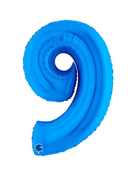 Balão FOIL N°9 Azul 102cm
