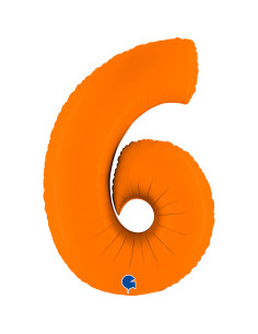 Balão FOIL N°6 Laranja 102cm