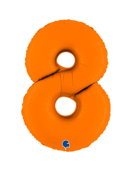 Balão FOIL N°8 Laranja 102cm