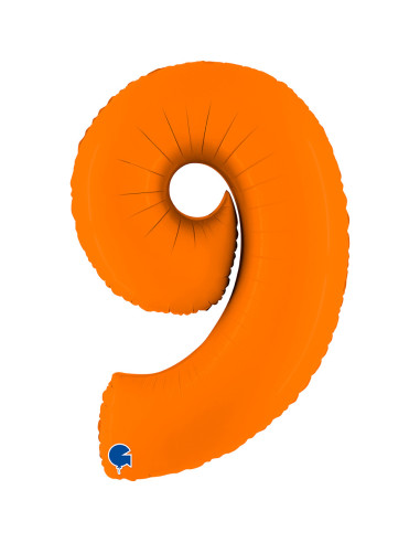 Balão FOIL N°9 Laranja 102cm