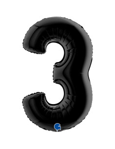 Balão FOIL N°3 Preto 102cm