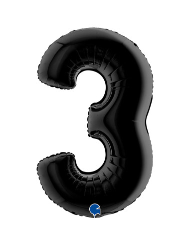 Balão FOIL N°3 Preto 102cm