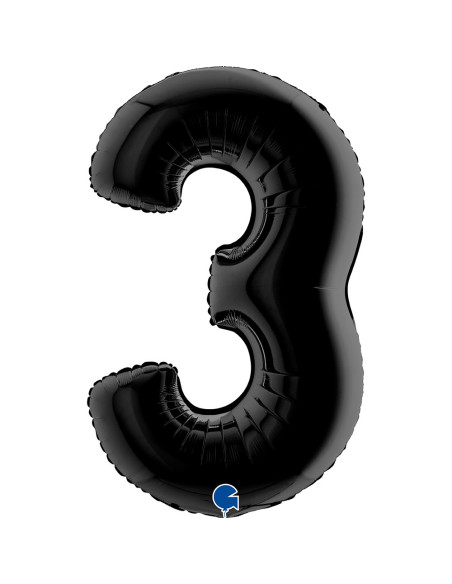 Balão FOIL N°3 Preto 102cm