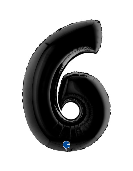 Balão FOIL N°6 Preto 102cm