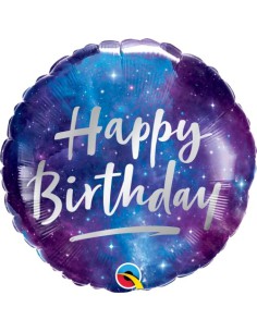 Balão FOIL HAPPY BIRTHDAY REDONDO SPACE 46cm