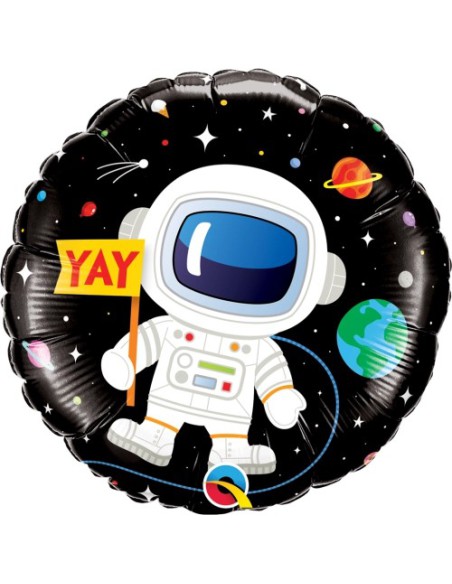 Balão FOIL HAPPY BIRTHDAY REDONDO ASTRONAUTA 46cm